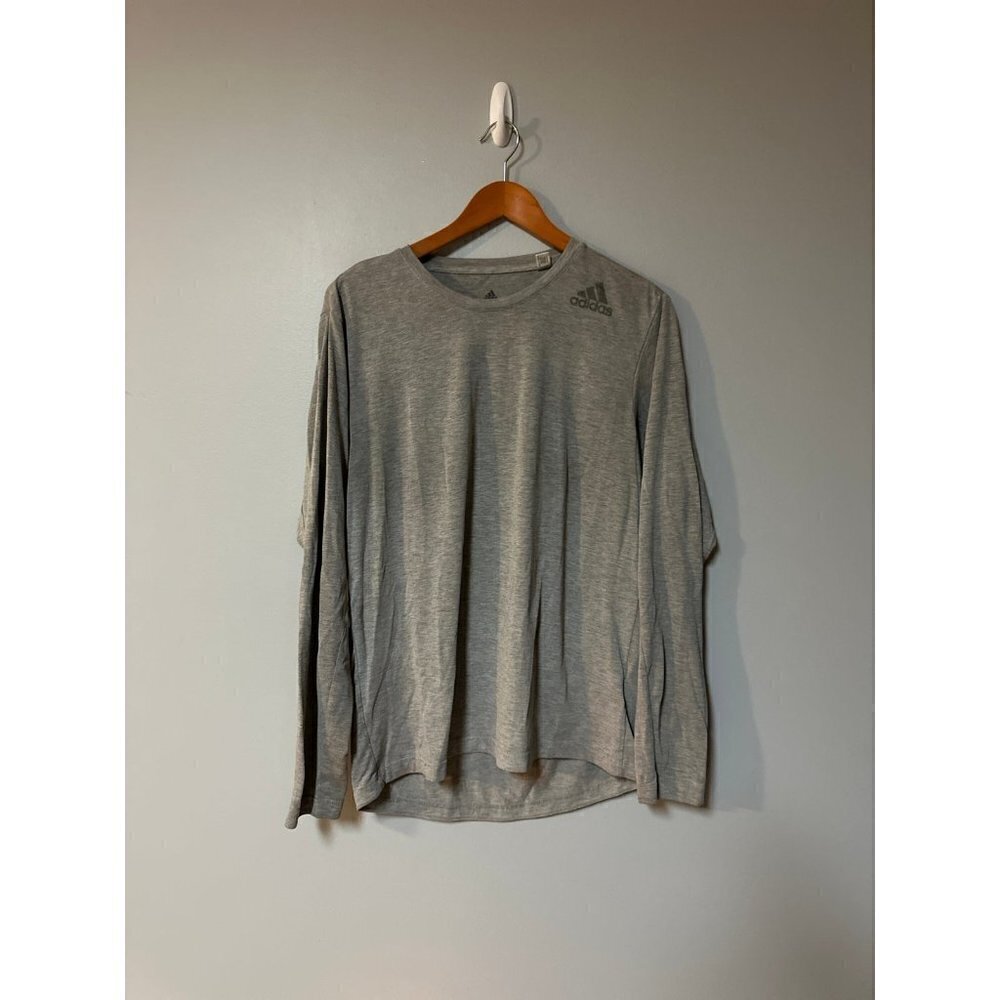 Mens Size M Adidas Free Lift Gray Long Sleeve Shirt